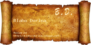 Blaho Dorina névjegykártya